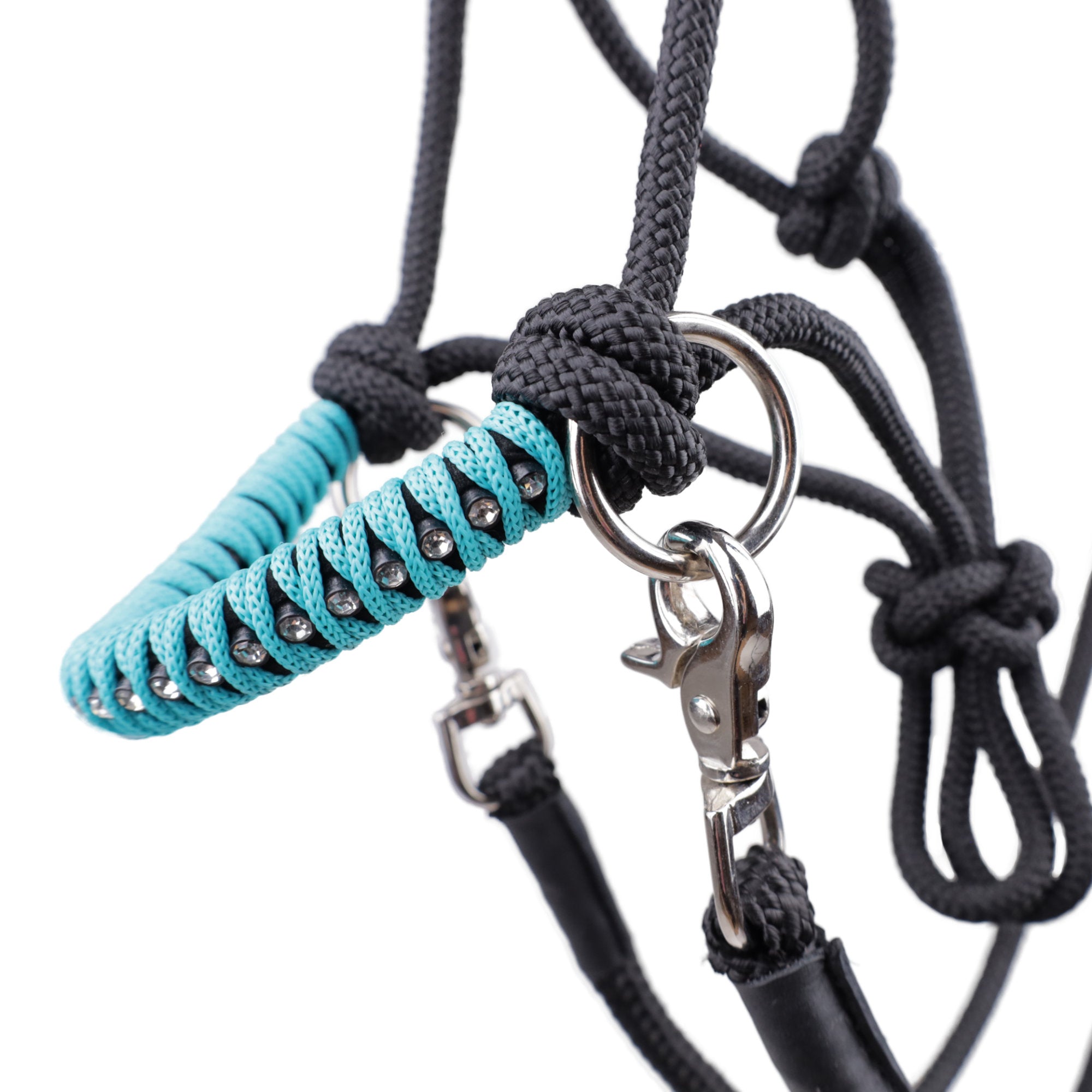 NEW - rope halter with reins - diamonds